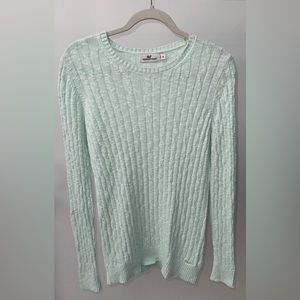 Vineyard Vines Cable Knit Lightweight Pullover Sweater in Mint, Size M‎